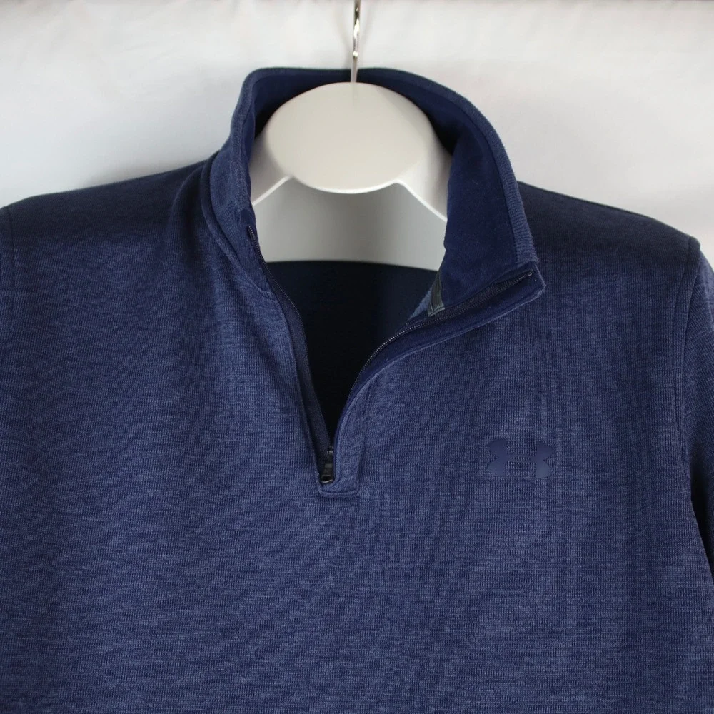 Under Armour ColdGear Navy Loose Fit Quarter‎ Zip Pullover Sweater Men's Size L